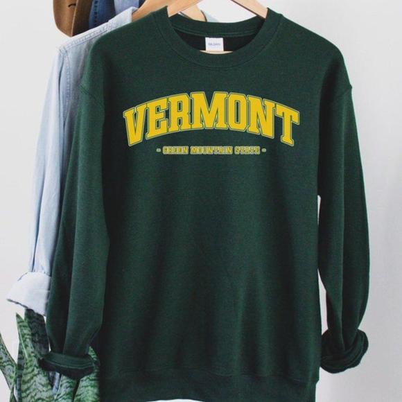 Vermont Vermont Home Home State Vermont Map Silhouette Vermont Sweatshirt - Picture 1 of 4